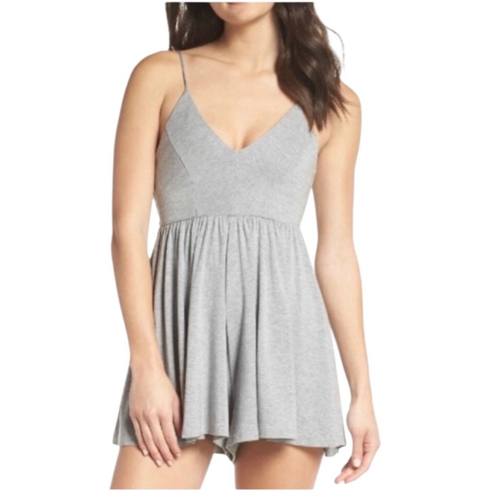 NWT Sam Edelman Gray Keyhole-Back Romper – Size Medium